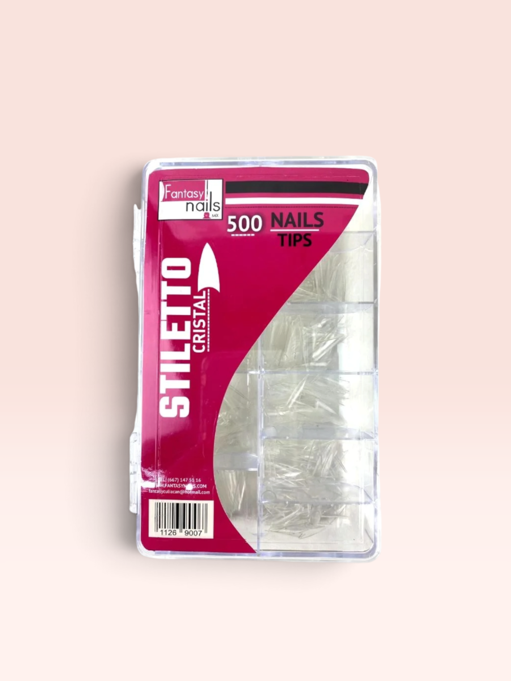 Tips Stiletto Cristal 500 pzas